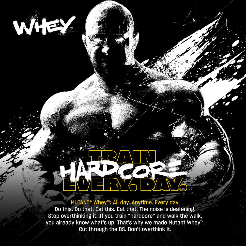 Mutant Whey shaker bottle with mixed protein shake after training