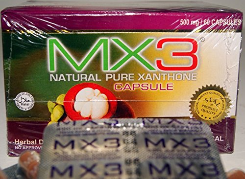 Mx3 Mangosteen Capsule bottle - 60 capsules with Mangosteen Xanthone