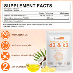 Close-up of Vitamin D3 K2 softgel capsules