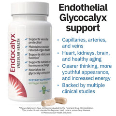 MYBODYRX Endocalyx capsules arranged for daily circulation support