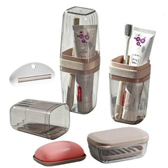 Front view of MYLDH large toothbrush travel case with lid