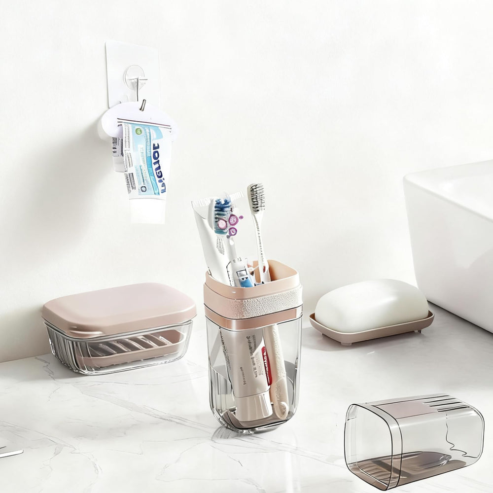 Travel soap case with drain dish and compact design