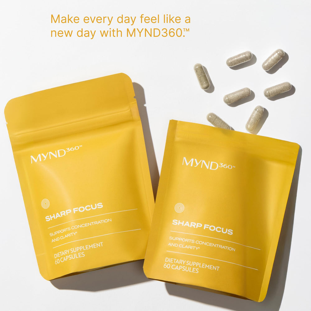 Packaging of Nu Skin MYND360 Sharp Focus with caffeine