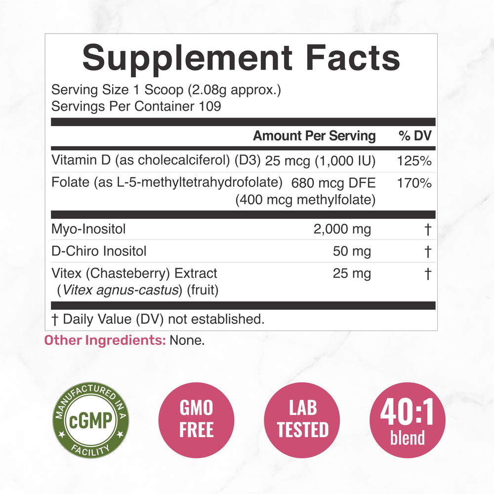 Close-up of 8oz powder container with label details