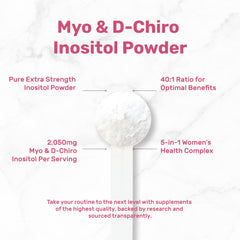 Supplement facts panel for Myo-Inositol and D-Chiro Inositol powder