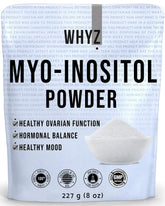 Front view of Myo-Inositol Powder 8oz bottle with label