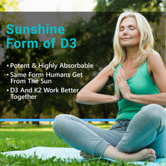 Label close-up: 5000 IU Vitamin D3 and 200 mcg Vitamin K2 MK-7/MK-4