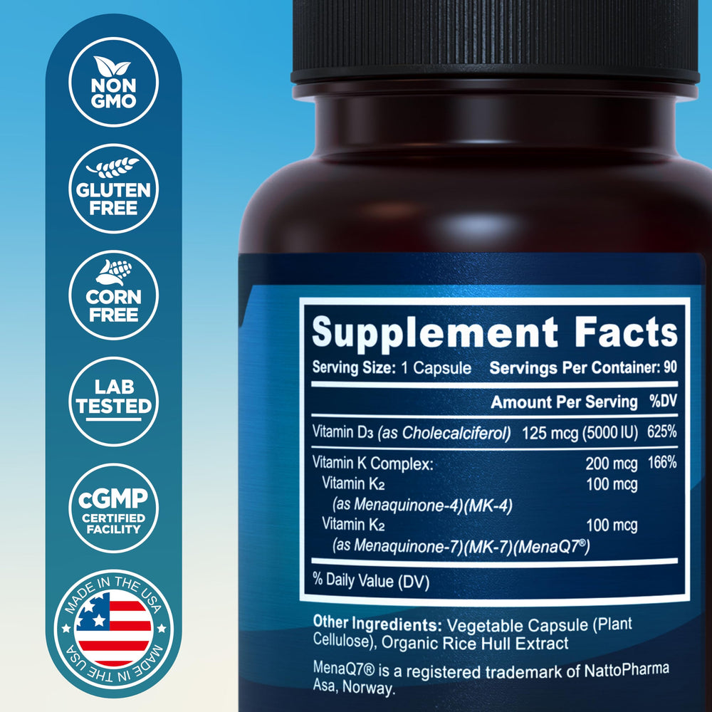 Close-up of MyoActivo D3 K2 vegetarian capsules