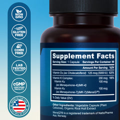 Close-up of MyoActivo D3 K2 vegetarian capsules