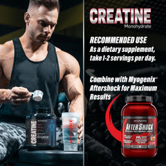 Made in the USA badge on Myogenix Creatine Monohydrate packaging