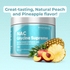 Nutrition facts panel for NAC Glycine Supreme.