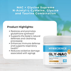 MYOXCIENCE NAC Glycine Supreme resources page previews informed choices