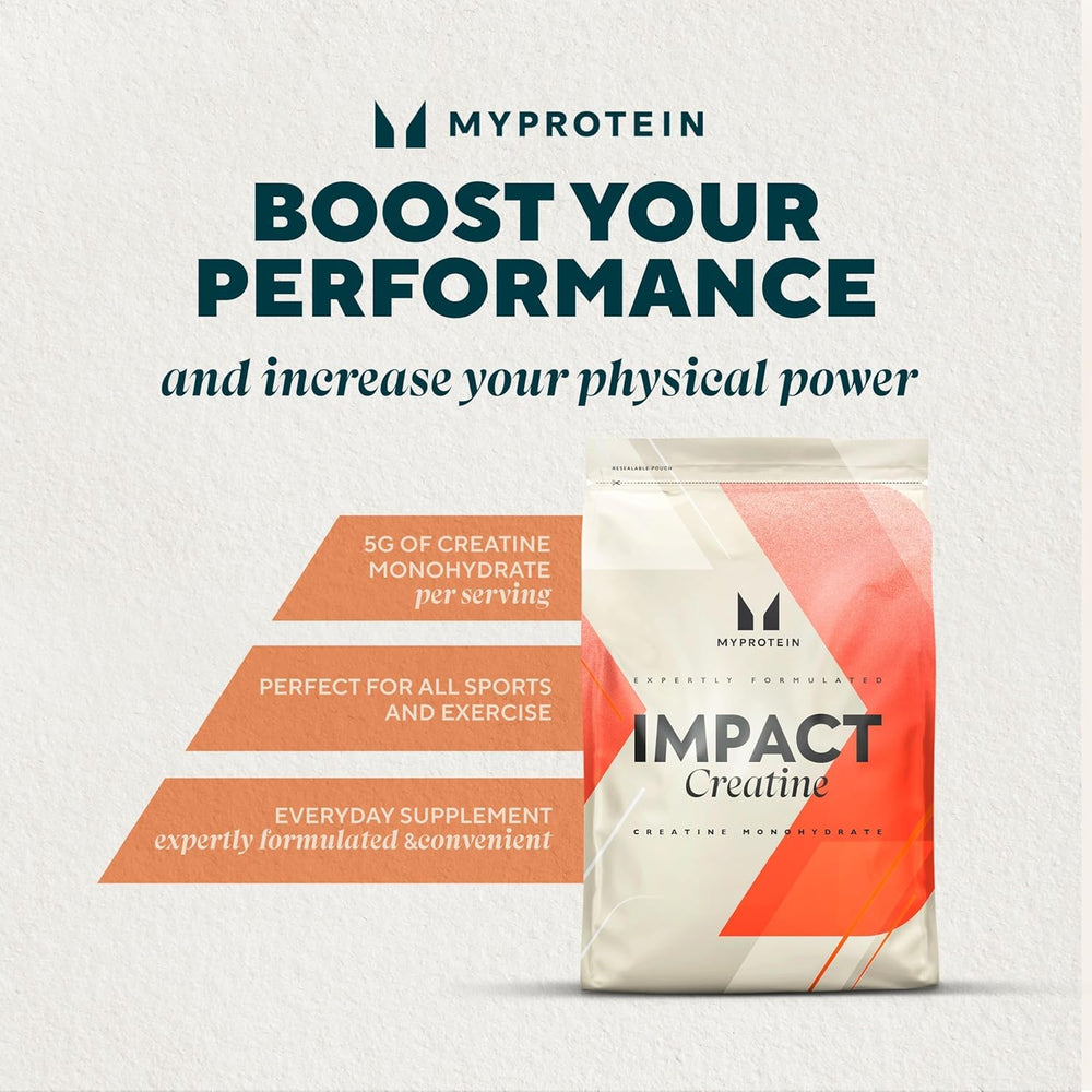 Unflavored creatine monohydrate powder jar by Myprotein