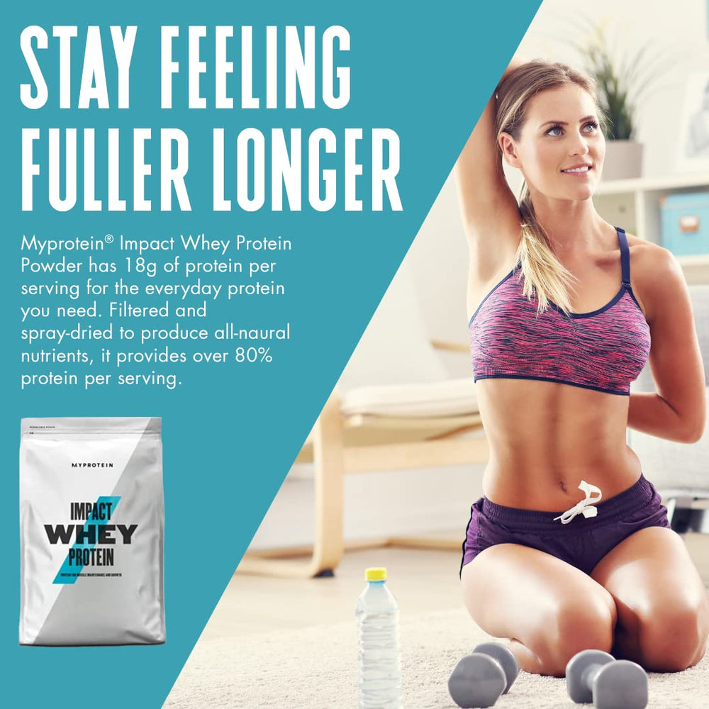 Myprotein Impact Whey Protein Powder Unflavored with scoop and shaker