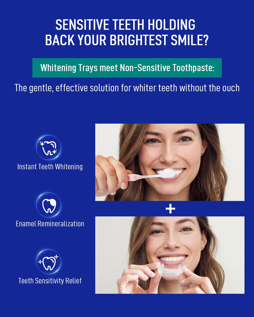 Whitening trays filled with 12% hydrogen peroxide for stain removal