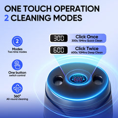 Close-up of the 200ml water tank on the MySmile cleaner