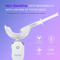 Box packaging and contents of MySmile Deluxe kit