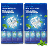 Front packaging of MySmile Alcohol Free Mouthwash for Adults