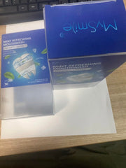 Box showing MySmile mouthwash pack of 60 sachets