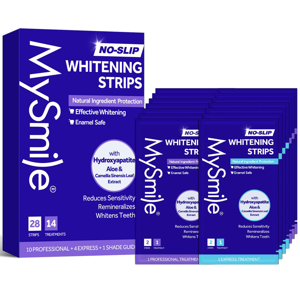Front packaging of MySmile Teeth Whitening Strips