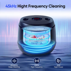 Inside view showing four UV lights for 360-degree cleaning