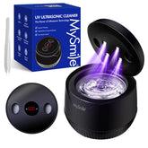 MySmile ultrasonic retainer cleaner front view in black