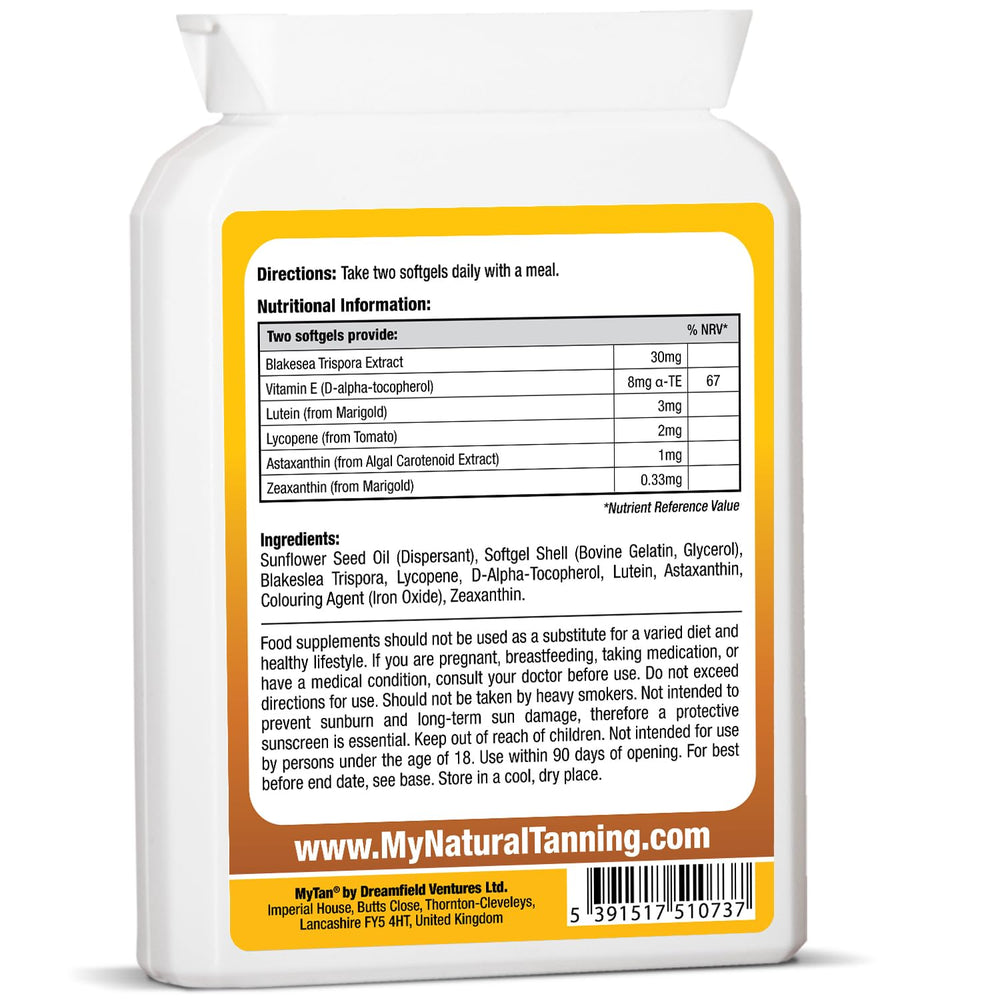 Close-up of MyTan Bronze softgels