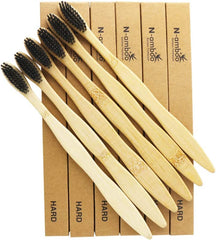Close-up of super hard bristles on N-amboo toothbrush