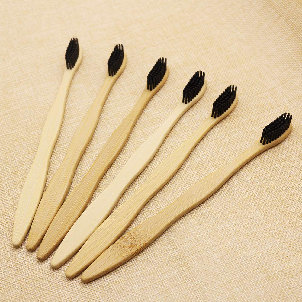 N-amboo hard bamboo toothbrush pack of 6