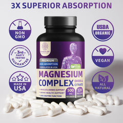 Vegetarian capsules and GMP facility badge