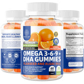 Bottle of N1N Premium Omega 3 6 9 + DHA Gummies - vegan omega supplement
