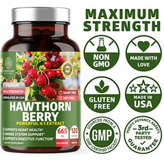 N1N Hawthorn Berry Capsules bottle with product information