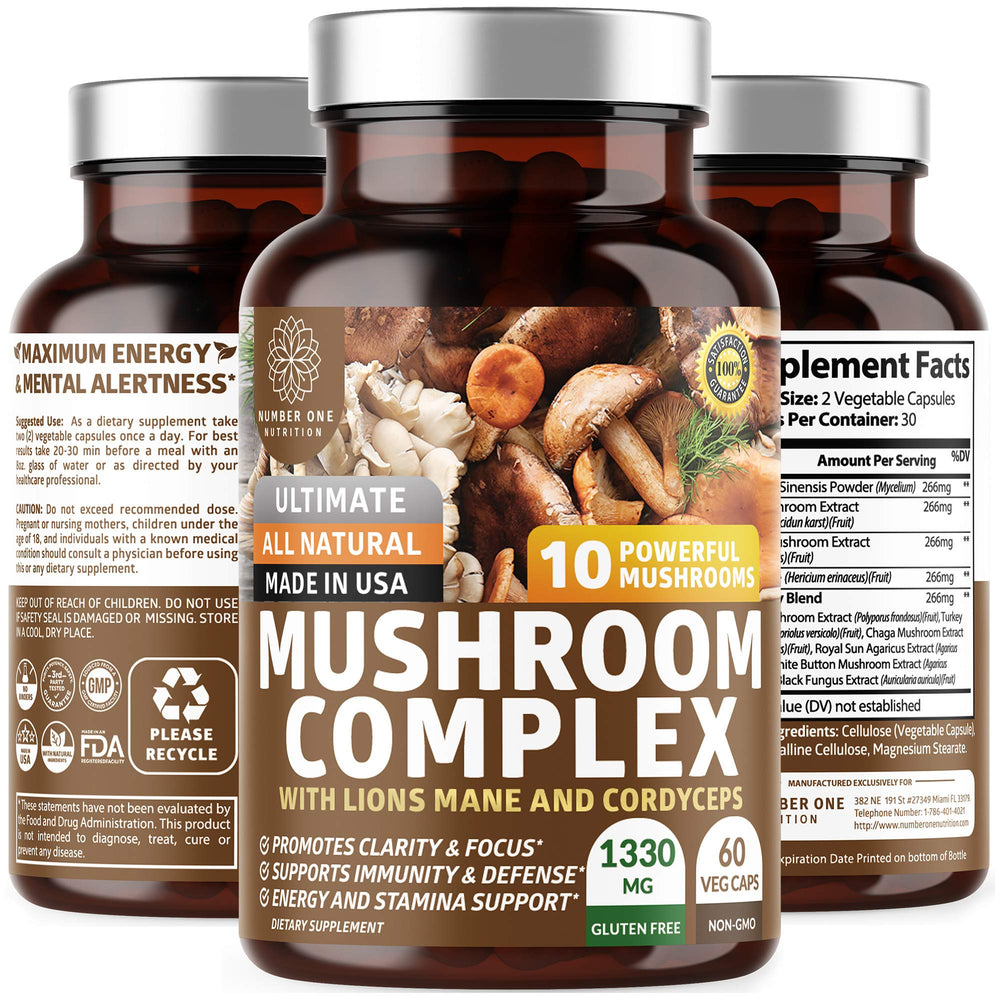 N1N Premium Mushroom Complex bottle with label