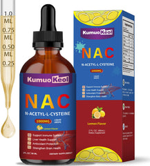 NAC 1000mg Drops Lemon flavor bottle - front view