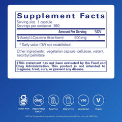 Close-up view of NAC 600 mg capsules in bottle