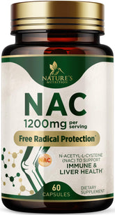 Bottle of NAC N-Acetyl L-Cysteine 1200 mg capsules