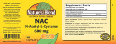 Close-up of NAC 600mg capsules showing texture and color