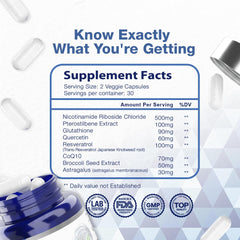 NAD+ capsules arranged on a clean surface