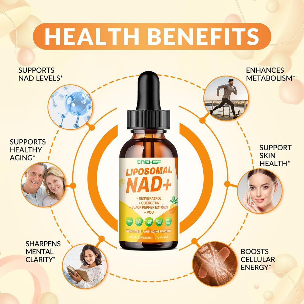 Pineapple-flavored NAD liquid drops showing 1500mg NR content