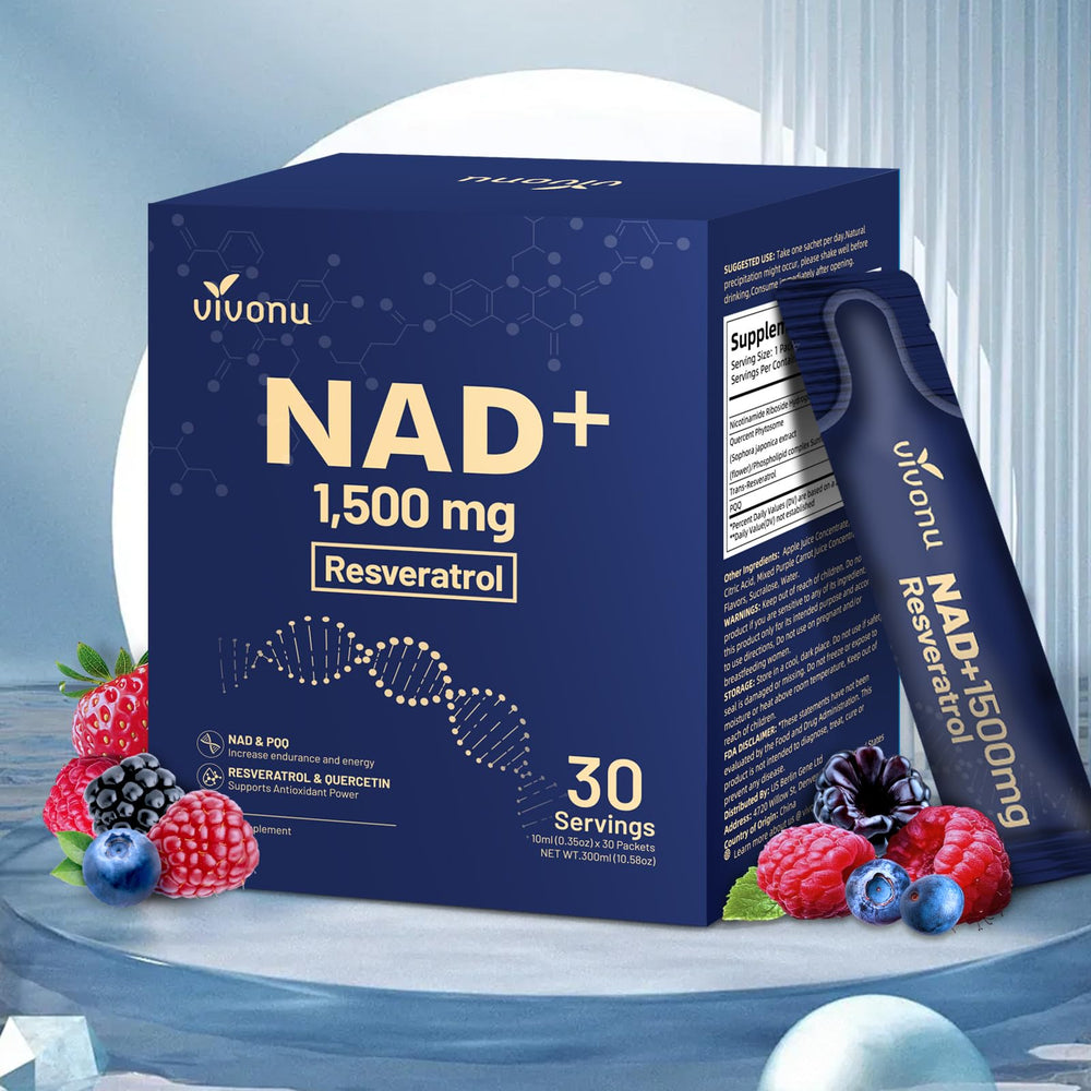 Front packaging of NAD+ liquid supplement Berry Flavor