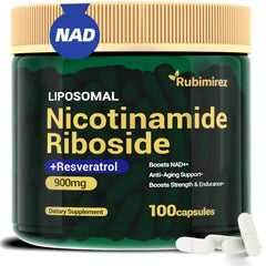 NAD+ supplement with Nicotinamide Riboside and Resveratrol - 900mg per capsule, 100 capsules.