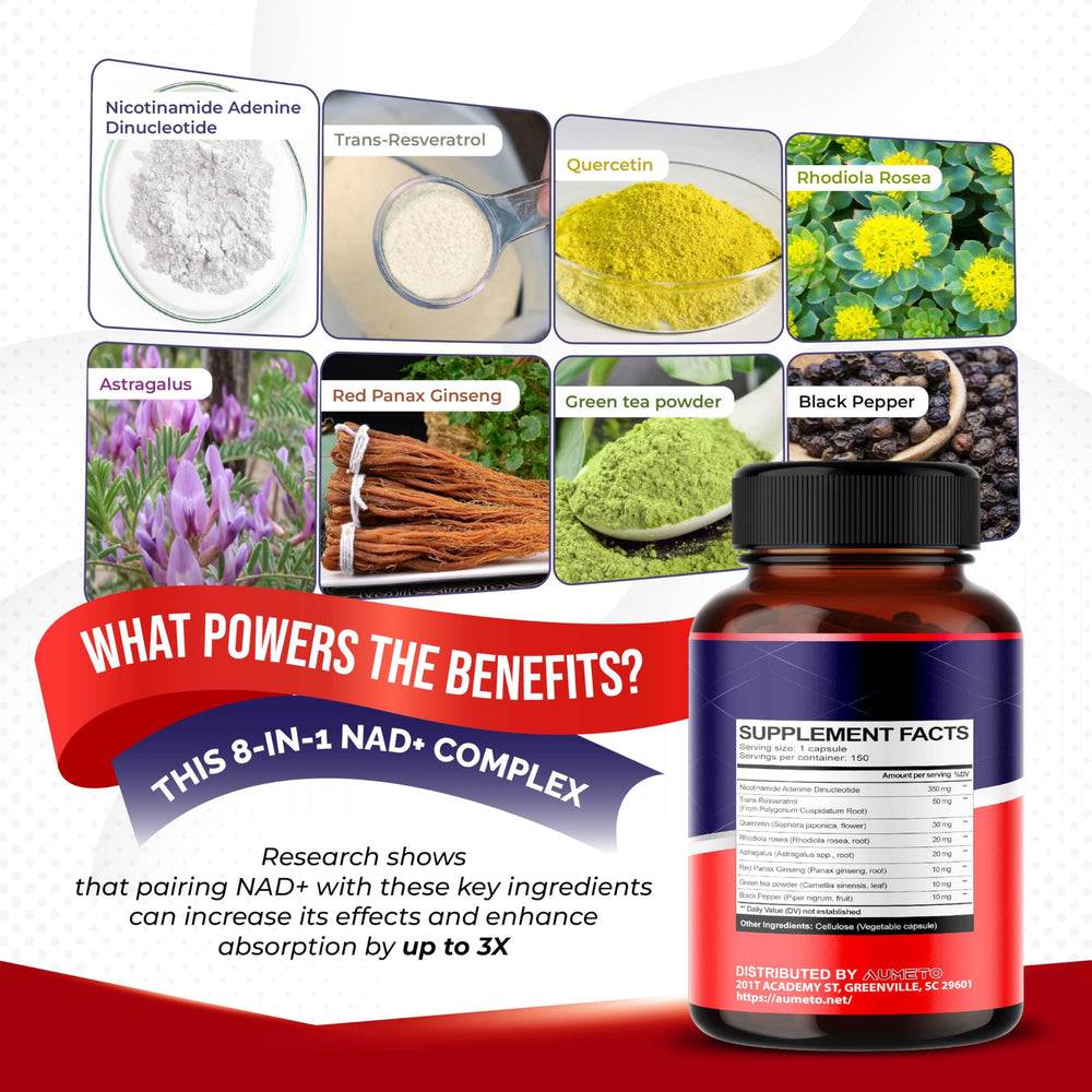 Close-up of Quercetin extract and Rhodiola rosea extract ingredients