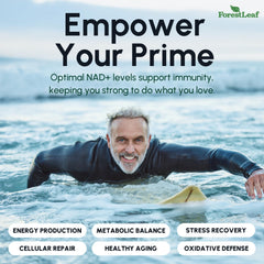 Daily use scene with NAD+ supplement bottle