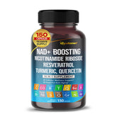 NAD+ boosting supplement bottle - front view