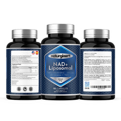 NAD+ Resveratrol bottle with label and packaging