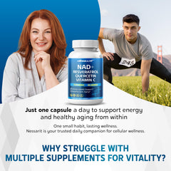 Close-up of capsules in Nessarit NAD+ bottle