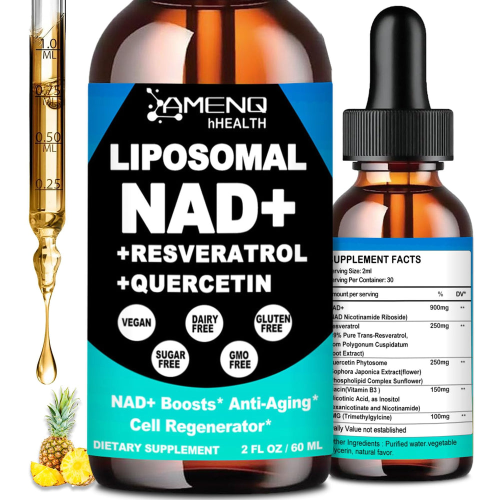 NAD supplement bottle with liposomal NR packaging and label