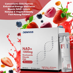 Close-up: NR, Resveratrol and PQQ ingredient panel