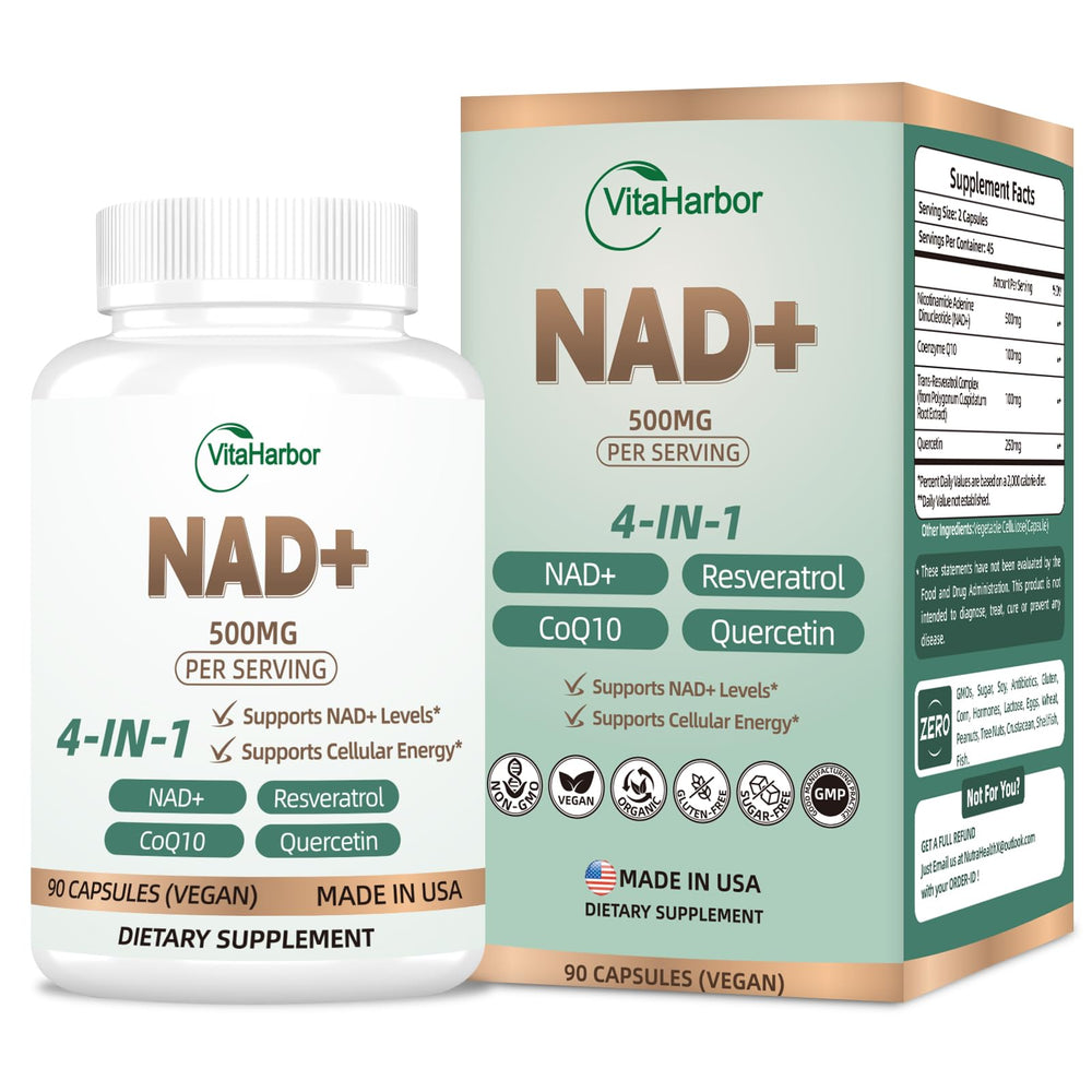 Bottle of NAD+ supplement 500mg