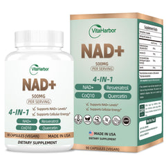 Bottle of NAD+ supplement 500mg
